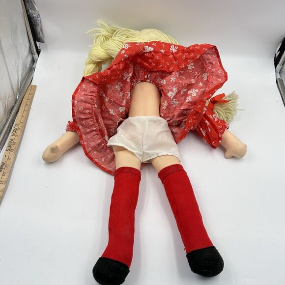 ESTATE SALE - XL vintage Handmade Ragdoll Doll Kitschy 60s 70s Mod Unique Design - Picture 8 of 13